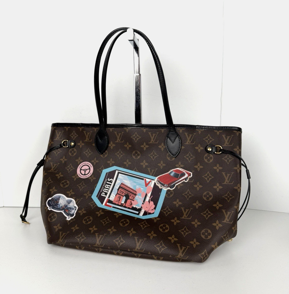 Louis Vuitton Neverfull World Tour MM Shoulder Bag Brown Coated Canvas 2016 S4